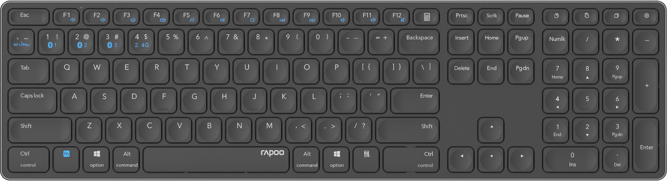 Rapoo E9800M Trådlöst Tangentbord | iPad - Generella iPad-tillbehör - Möss & tangentbord - Tangentbord - Trådlösa | AlltMobil