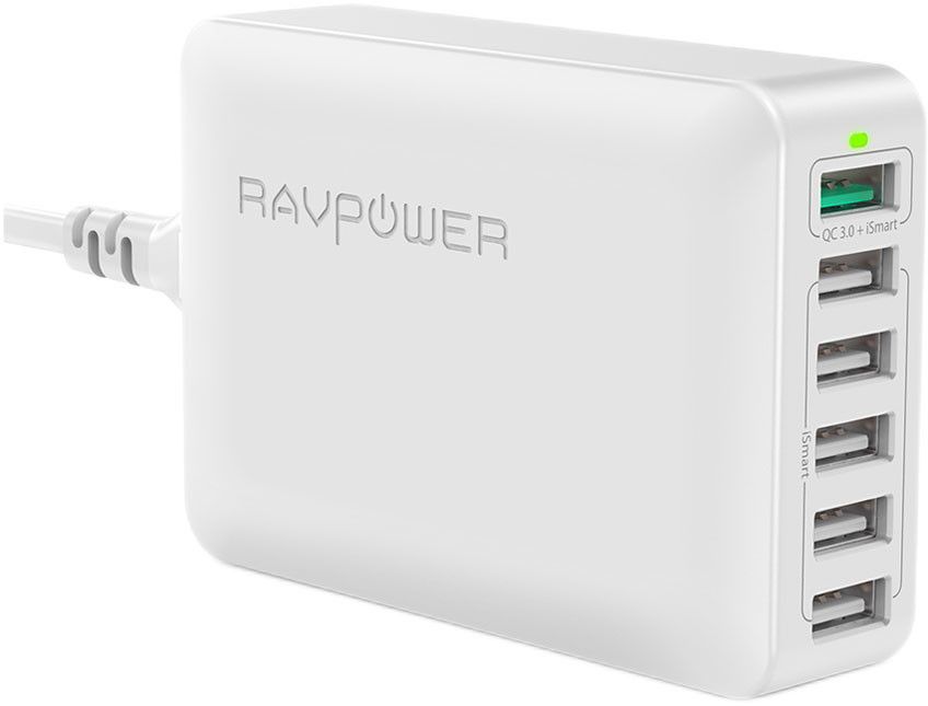 USB Charging Station 60W 6-Port with 2 USB-C and 4 USB Type-A ports for iPhone 