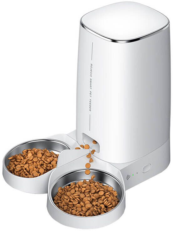 Rojeco Automatic Pet Feeder Double Bowl | Tillbehör - Smarta hem - Husdjur - Smarta matskålar | AlltMobil