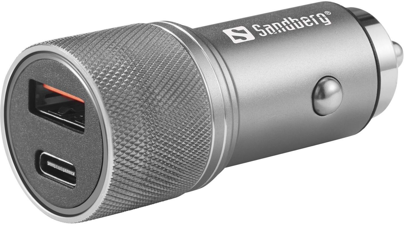 Sandberg Car Charger 1xQC3.0+1xUSBC 48W | iPhone - Generella tillbehör - Biltillbehör - Billaddare - Utan kabel | AlltMobil