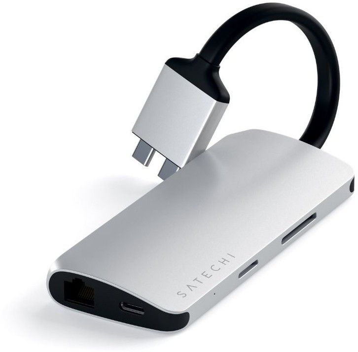 Satechi USB-C Dual Multimedia Adapter - Grå