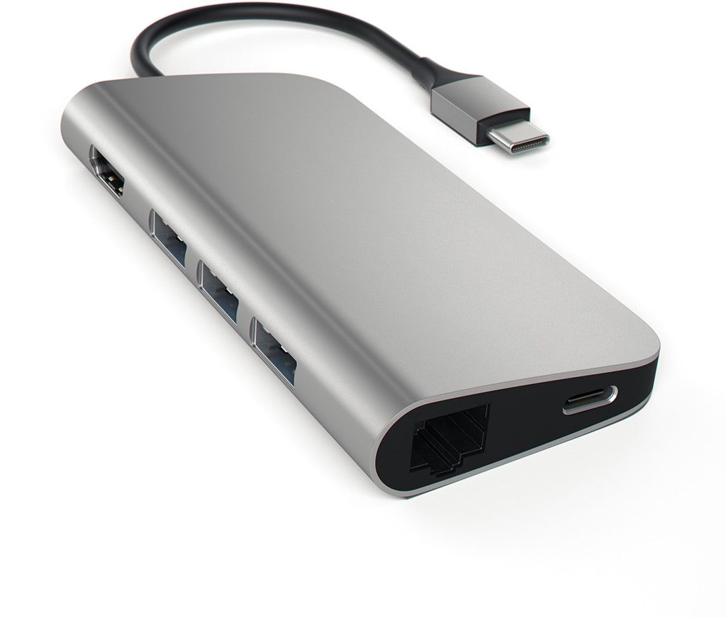 Satechi USB-C Multi-Port Adapter 4K with Ethernet - Grå