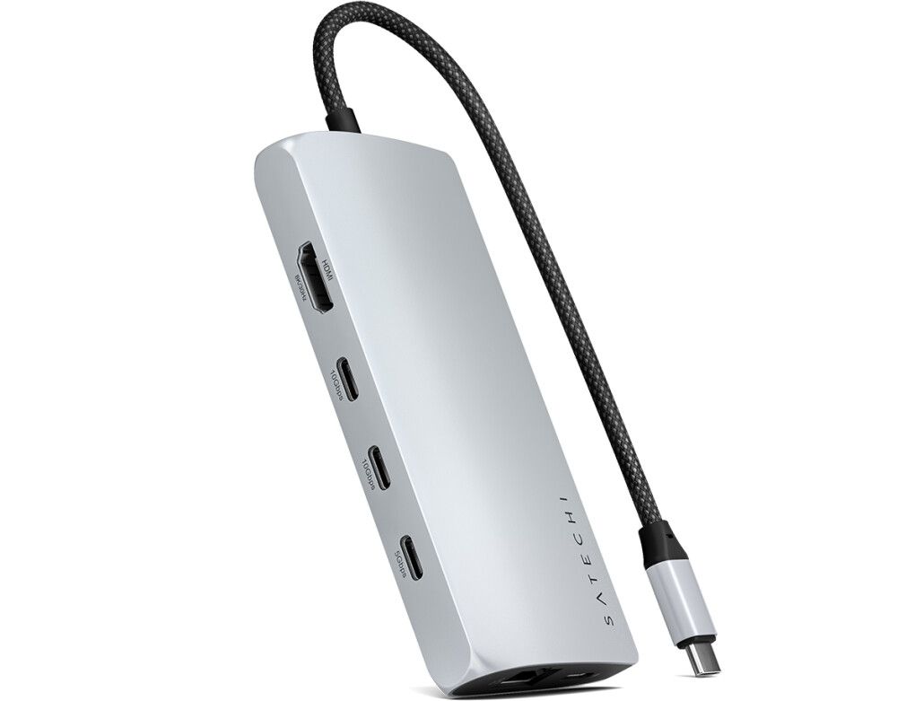 Satechi USB-C Multiport Adapter 8K with Ethernet V3 - Svart | Mac - Macbook Air 15 (2024-2025) - Hubbar - USB-hubbar - USB-C-hubbar | AlltMobil