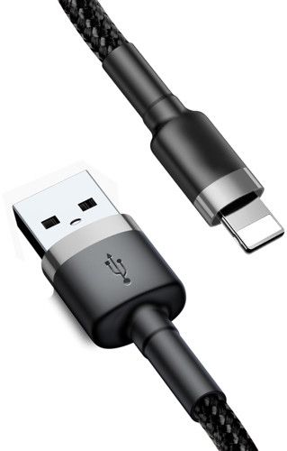 Baseus Kevlar USB-A to Lightning Cable - Grå/Svart 2m