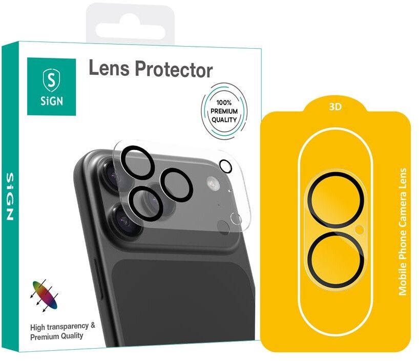 SiGN Lens Protector Tempered Glass (iPhone 17 Pro Max) | iPhone - iPhone 17 Pro Max - Skal & fodral - Kameraskydd | AlltMobil