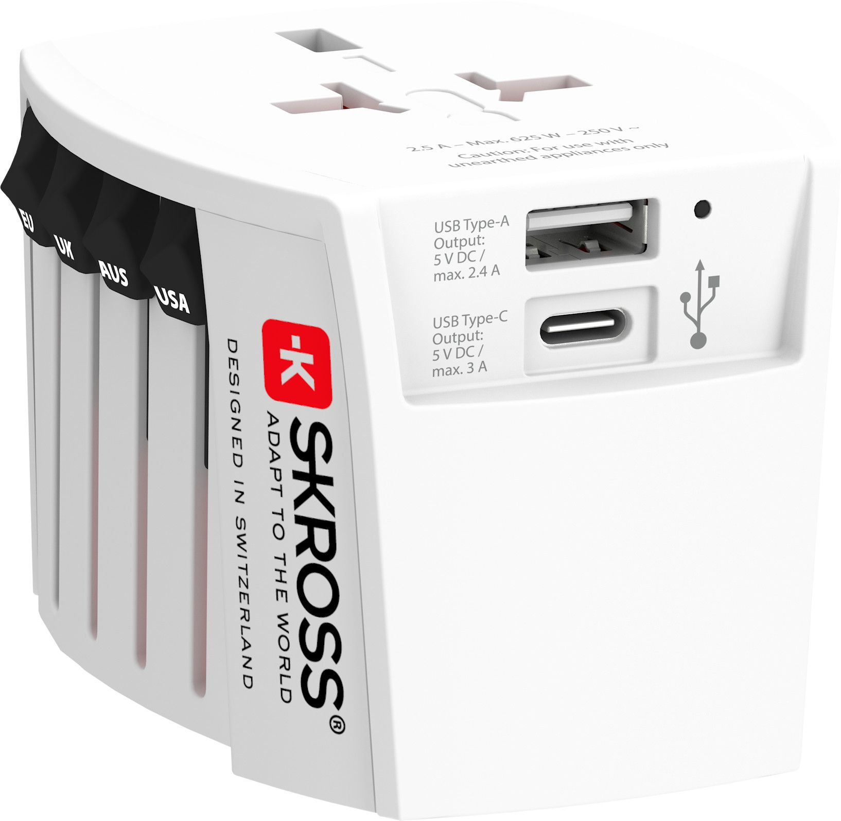 Skross Muv USB-A/USB-C Världsadapter