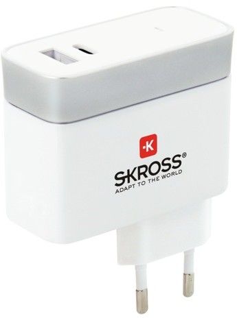 Skross USB-laddare EU USB-A + USB-C