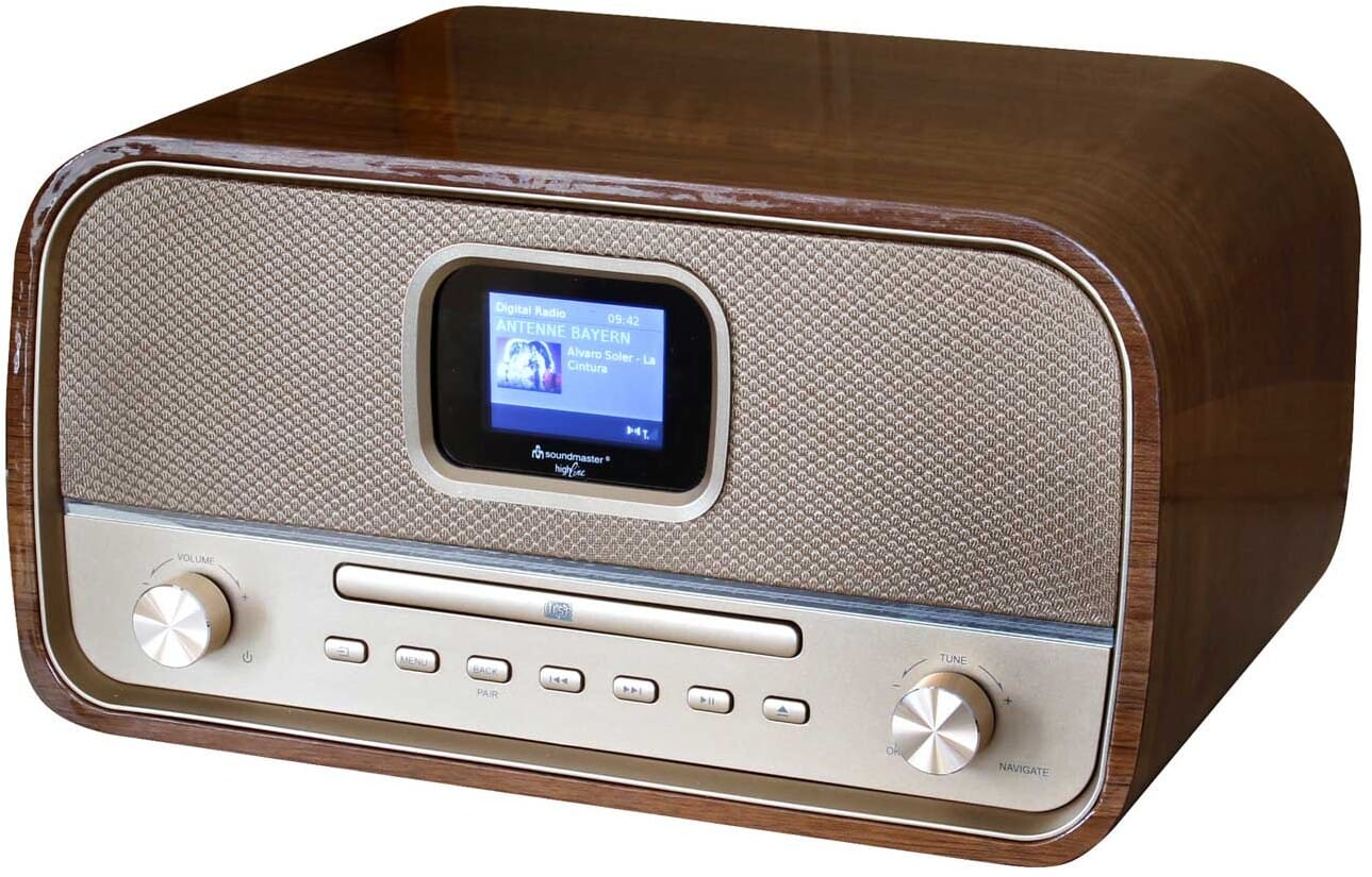 Soundmaster DAB970 BT/CD/USB & DAB+/FM-radio - Brun | Tillbehör - Högtalare - Bluetooth | AlltMobil
