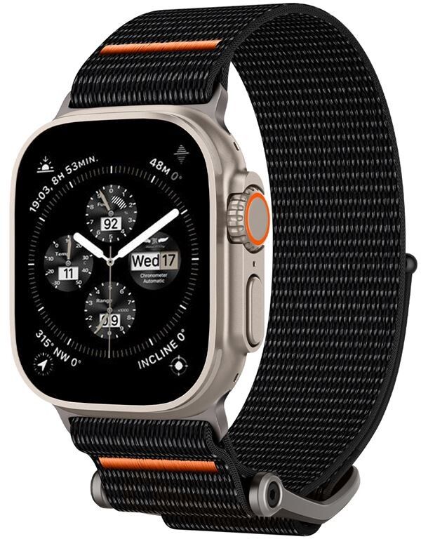 Spigen DuraPro Flex Ultra Band (Watch Ultra 49mm) - Svart | Apple Watch - Generella tillbehör - Armband - Ultra 49mm - Tygarmband | AlltMobil