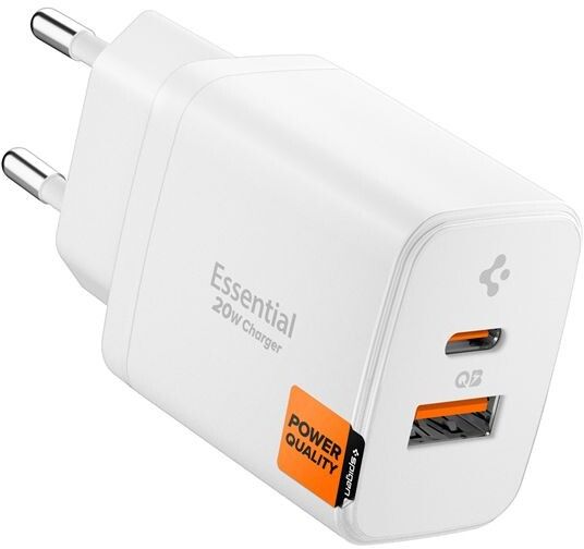 Spigen Essential 20W Wall Charger | Tillbehör - Laddare - Väggladdare - Utan kabel | AlltMobil
