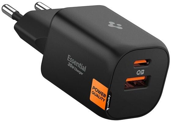 Spigen Essential 35W Wall Charger - Vit | Tillbehör - Laddare - Väggladdare - Utan kabel | AlltMobil