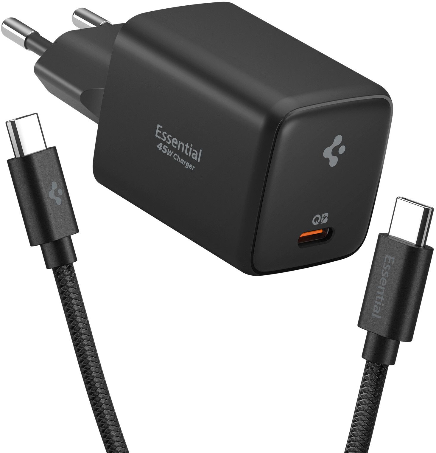 Spigen Essential 45W USB-C Charger - Vit | Tillbehör - Laddare - Väggladdare - Med USB-C-kabel | AlltMobil