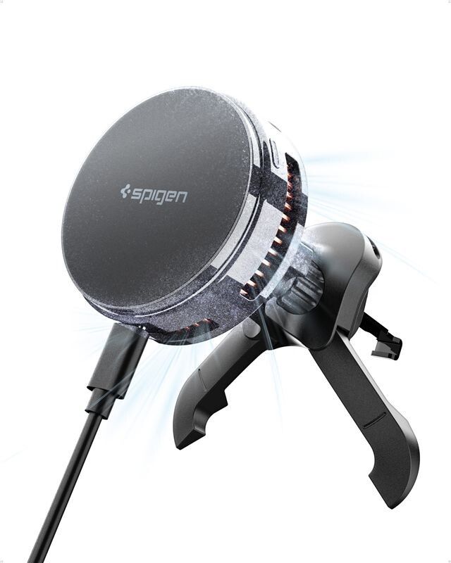 Spigen Essential Qi2 25W Car Mount | iPhone - Generella tillbehör - MagSafe - Biltillbehör - Billaddare | AlltMobil