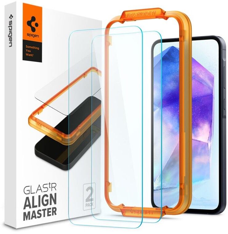 Spigen GLAS.tR AlignMaster - 2-pack (Galaxy A55) | Samsung - Samsung Galaxy A55 - Skärmskydd | AlltMobil