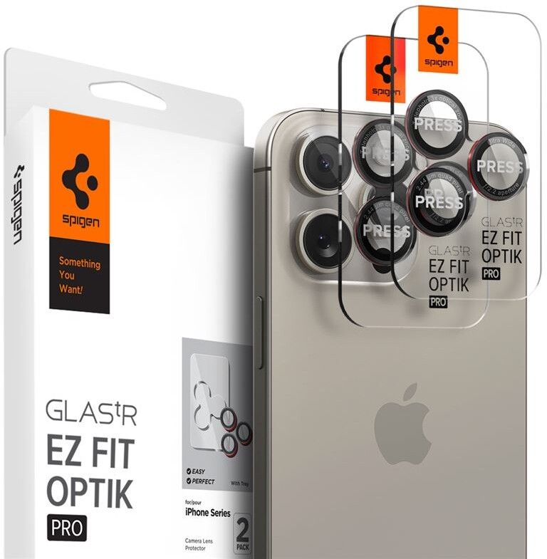 Spigen Glas.tR EZ Fit Optik Pro (iPhone Pro/Pro Max) - Zero one | iPhone - iPhone 16 Pro - Skal & fodral - Kameraskydd | AlltMobil