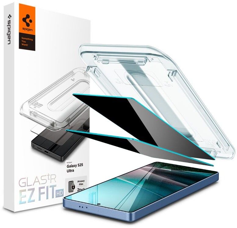 Spigen Glas.tR EZ Fit Privacy HD (Galaxy S25 Ultra) | Samsung - Samsung Galaxy S25 Ultra - Skärmskydd | AlltMobil