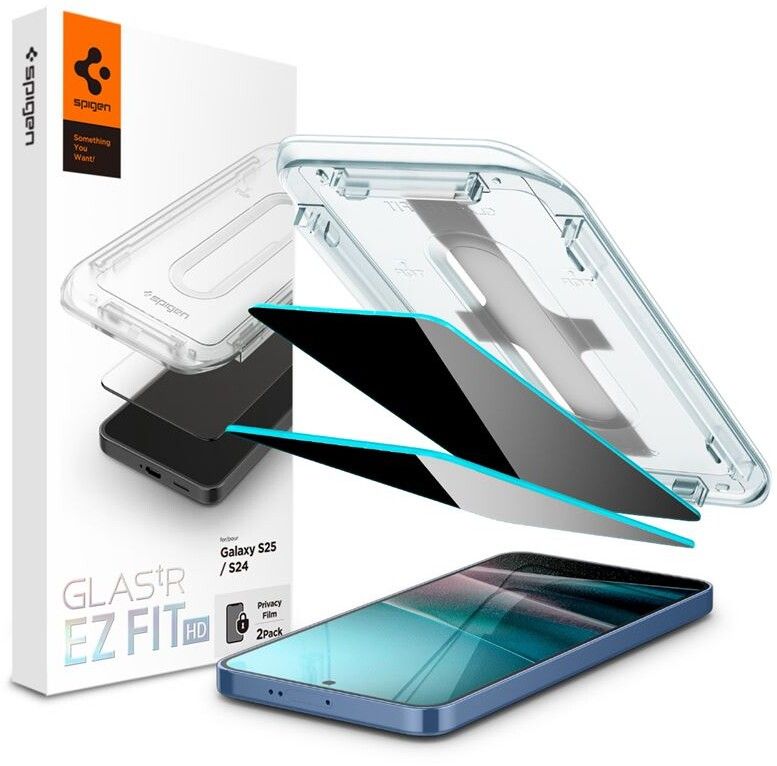 Spigen Glas.tR EZ Fit Privacy HD (Galaxy S25/S24) | Samsung - Samsung Galaxy S24 - Skärmskydd | AlltMobil