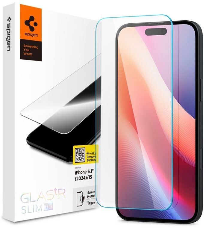 Spigen GLAS.tR Slim HD (iPhone 16/15) | iPhone - iPhone 16 - Skärmskydd - Härdat glas | AlltMobil
