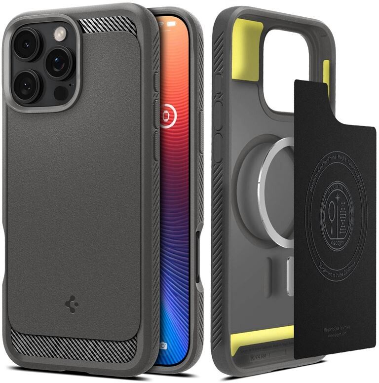 Spigen Rugged Armor MagFit (iPhone 16 Pro Max) - Svart | iPhone - iPhone 16 Pro Max - Skal & fodral - Hårda skal | AlltMobil