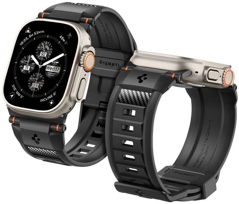 Spigen Rugged Ultra Band (Watch 49/46/45/44/42mm) | Apple Watch - Generella tillbehör - Armband - Series 1-9 42-45mm - Silikonarmband | AlltMobil