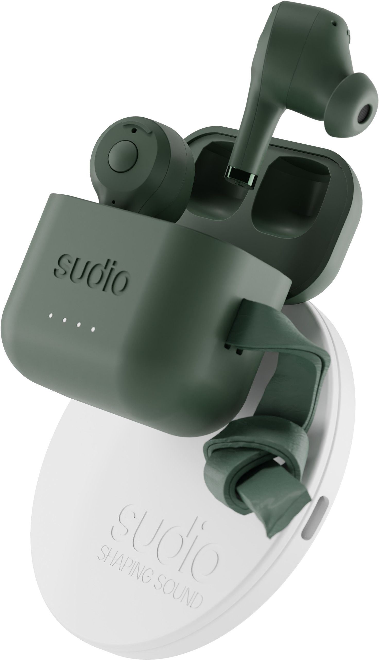 Sudio Ett + Qi-laddare TWS In-Ear - Grön