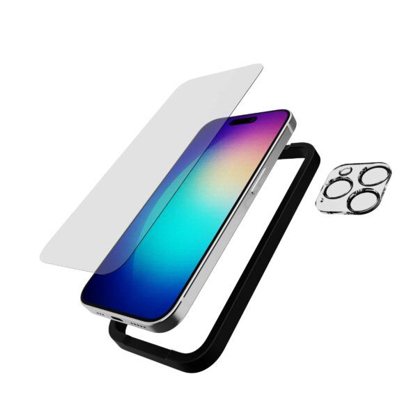 Tech21 Impact Glass with Camera Protector (iPhone 15 Pro) | iPhone - iPhone 15 Pro - Skärmskydd - Härdat glas | AlltMobil