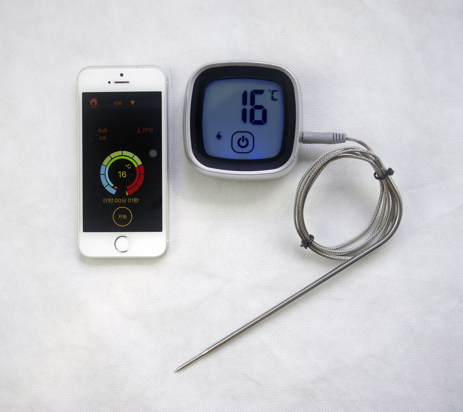 Bluetoothtermometer för kött och matlagning