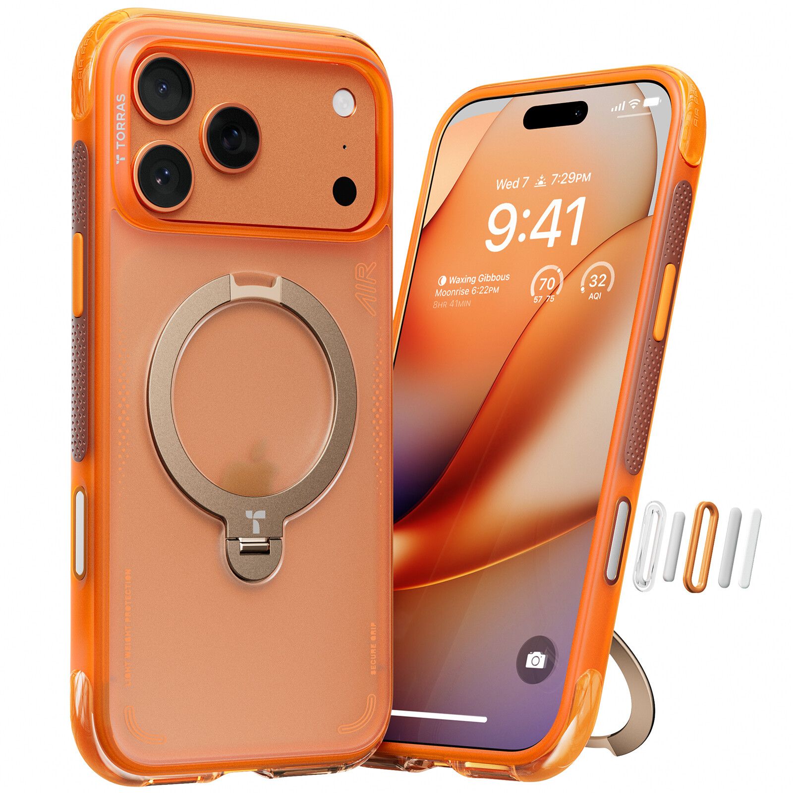 Torras Ostand Spin Air (iPhone 17 Pro Max) - Blå