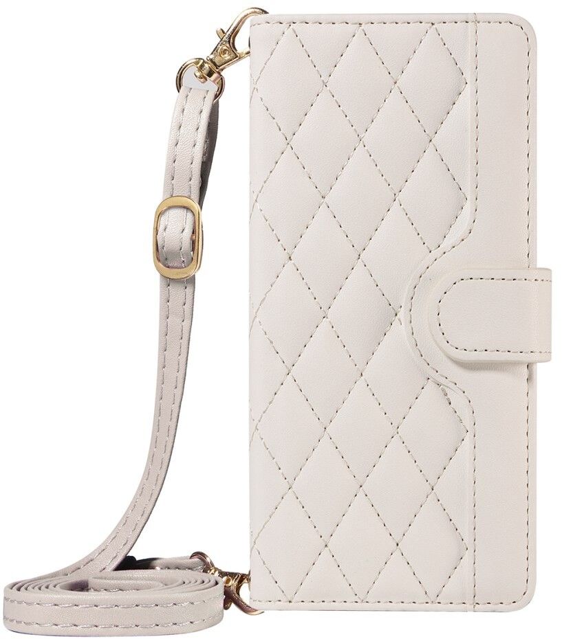 Trolsk Crossbody Rhombus Wallet (iPhone 17) - Vit | iPhone - iPhone 17 - Skal & fodral - Läderfodral | AlltMobil