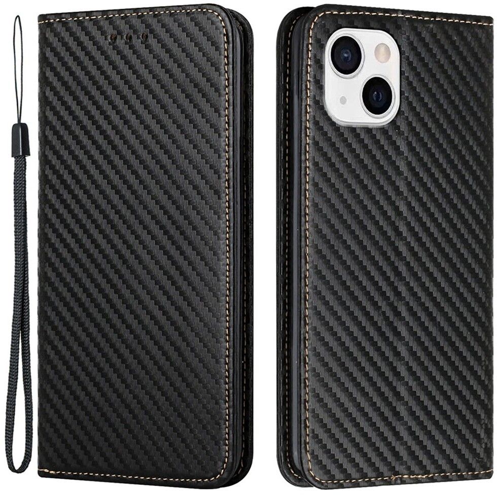 Trolsk Fodral med Kolfibermönster (iPhone 13) | iPhone - iPhone 13 - Skal & fodral - Läderfodral | AlltMobil