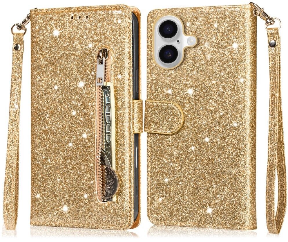 Trolsk Glitter Wallet (iPhone 16) - Svart | iPhone - iPhone 16 - Barntillbehör - Skal & fodral | AlltMobil