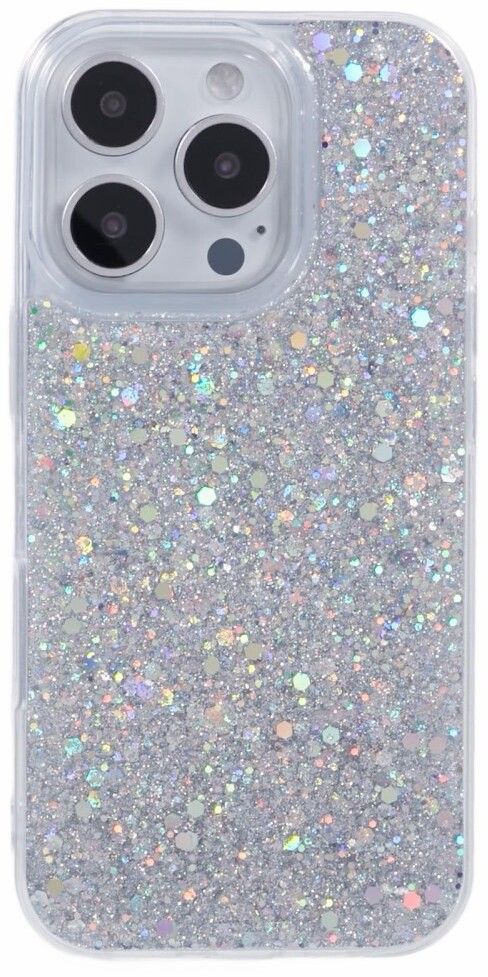 Trolsk Glittrigt iPhone-skal (iPhone 16 Pro) - Silver | iPhone - iPhone 16 Pro - Skal & fodral - Glitterskal | AlltMobil