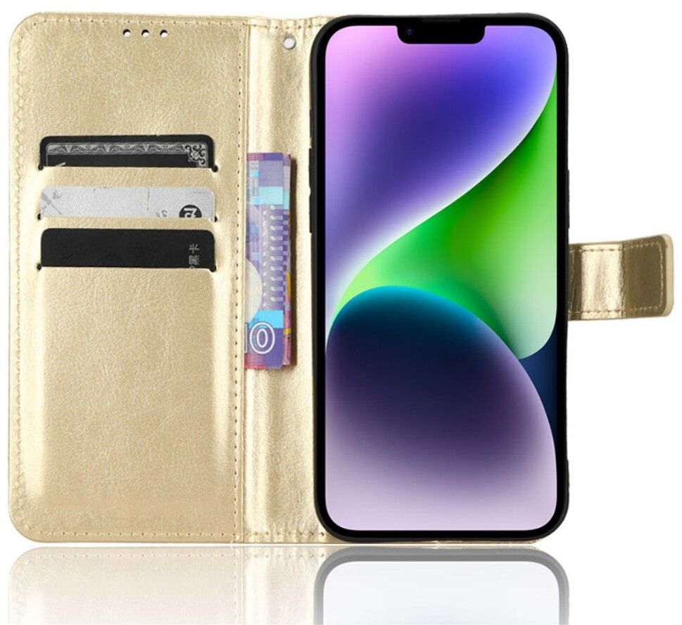 Trolsk Guldigt Plånboksfodral (iPhone 15) | iPhone - iPhone 15 - Skal & fodral - Läderfodral | AlltMobil