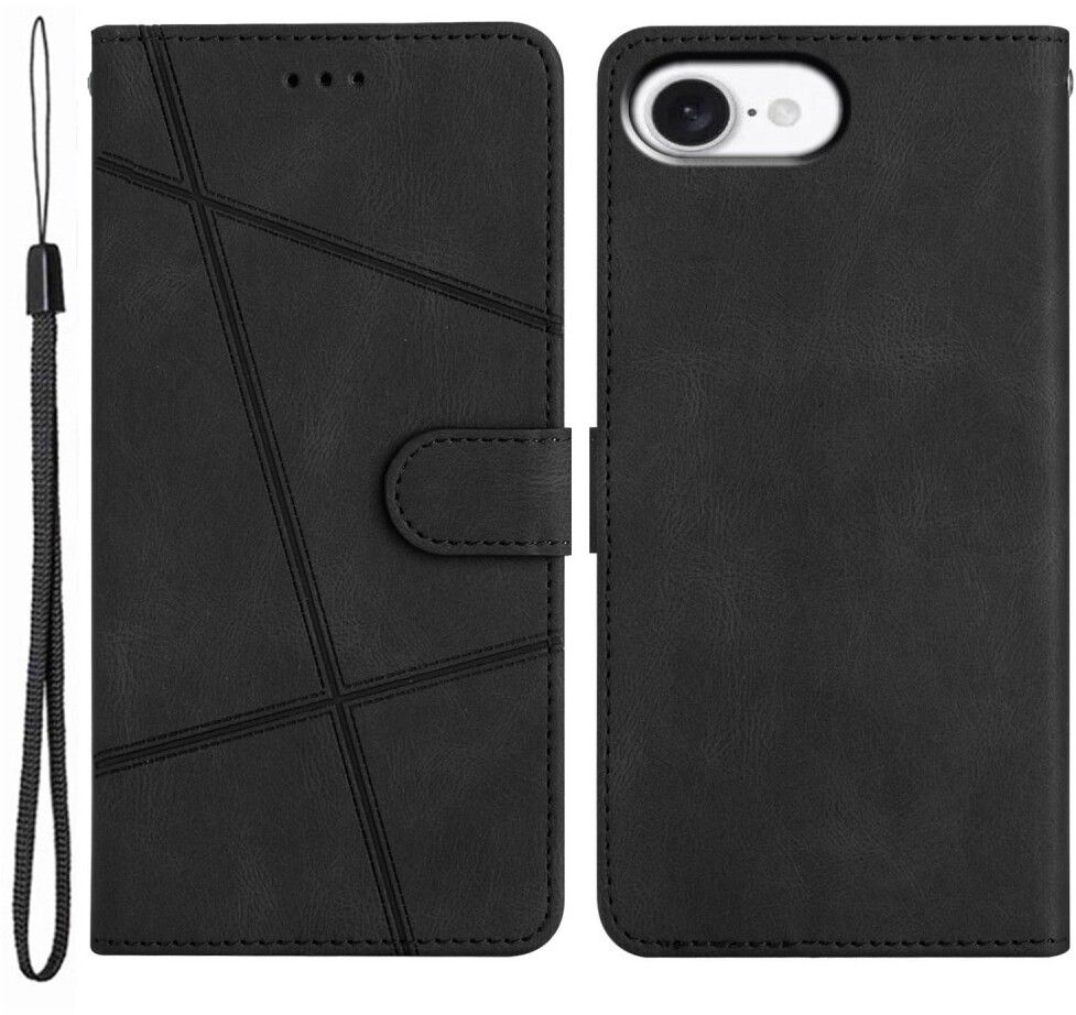 Trolsk Imprinted Line Wallet (iPhone 16e) - Svart | iPhone - iPhone 16e - Skal & fodral - Plånboksfodral | AlltMobil