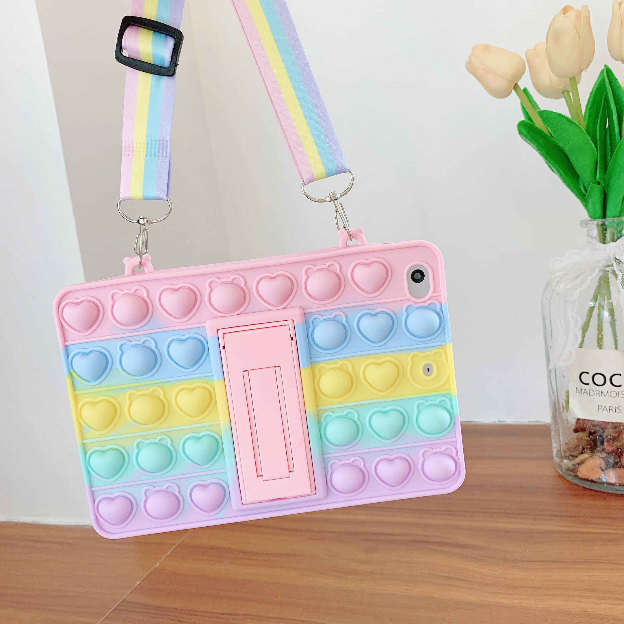 Trolsk Kids Case with strap - Bubble Rainbow