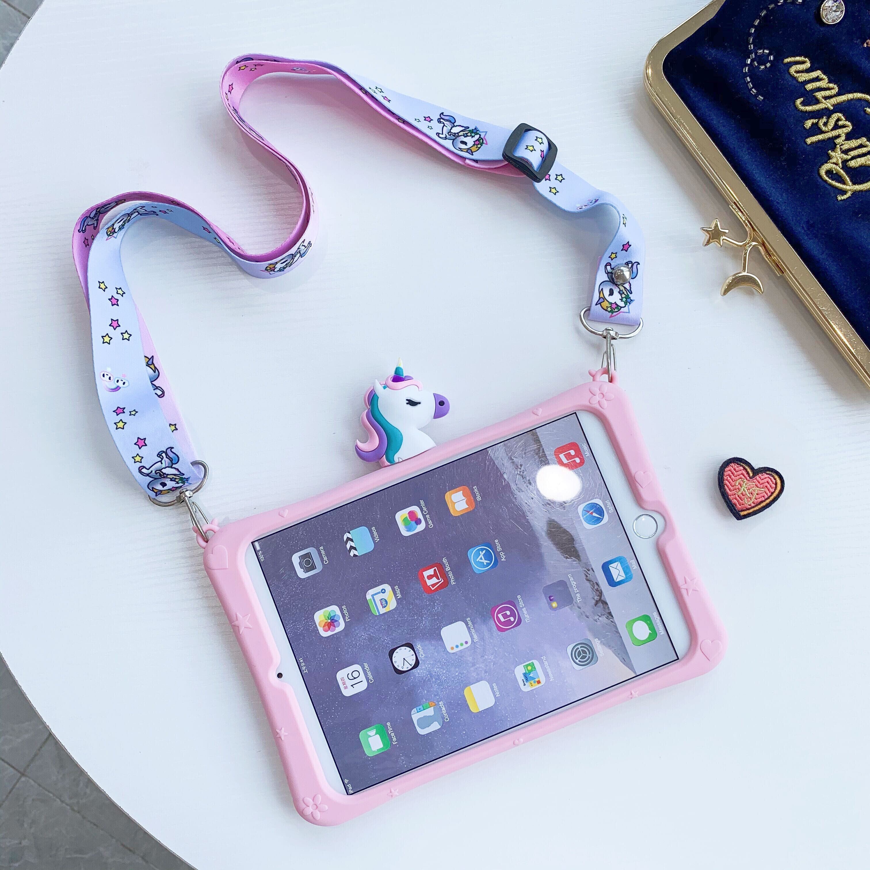 Trolsk Kids Case with strap - Cute Pink Unicorn