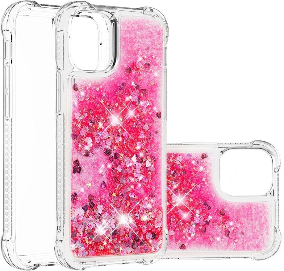 Trolsk Liquid Glitter Case - Hearts (iPhone 13 mini) | iPhone - iPhone 13 mini - Barntillbehör - Skal & fodral | AlltMobil
