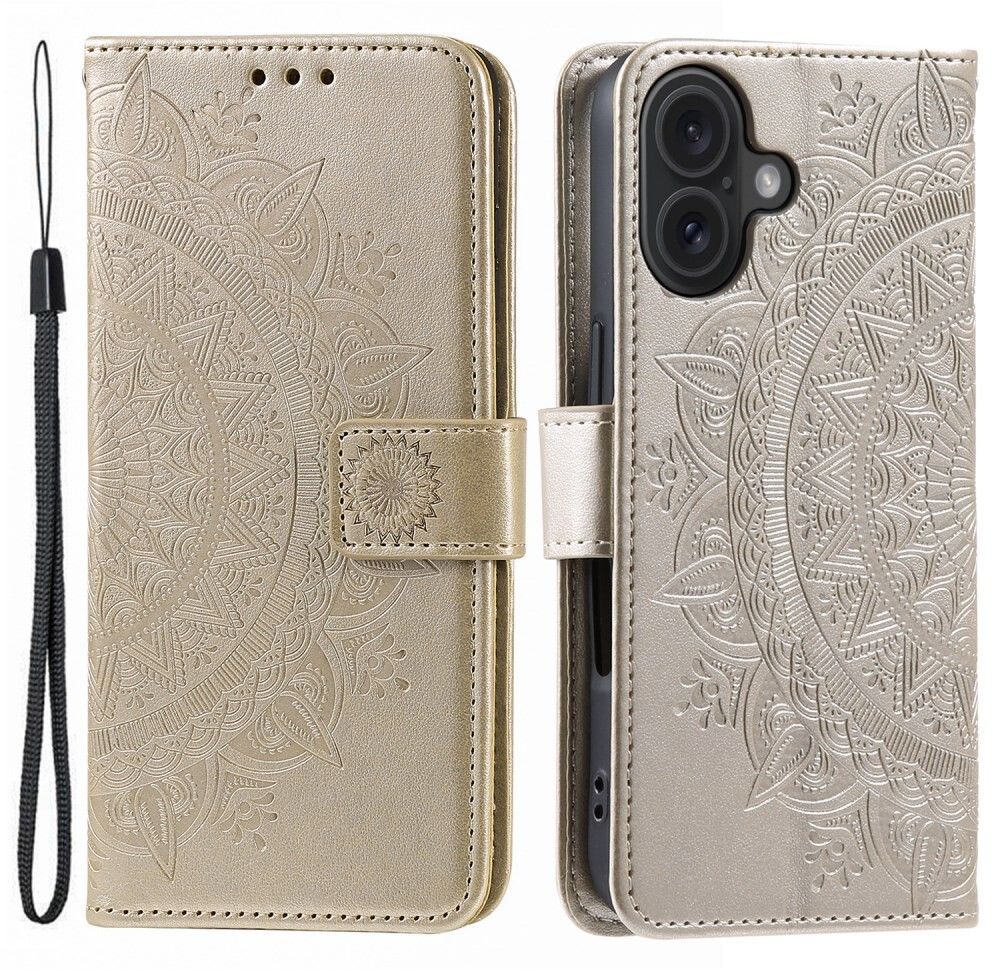 Trolsk Mandala Wallet with Strap (iPhone 16 Plus) - Roséguld | iPhone - iPhone 16 Plus - Skal & fodral - Plånboksfodral | AlltMobil