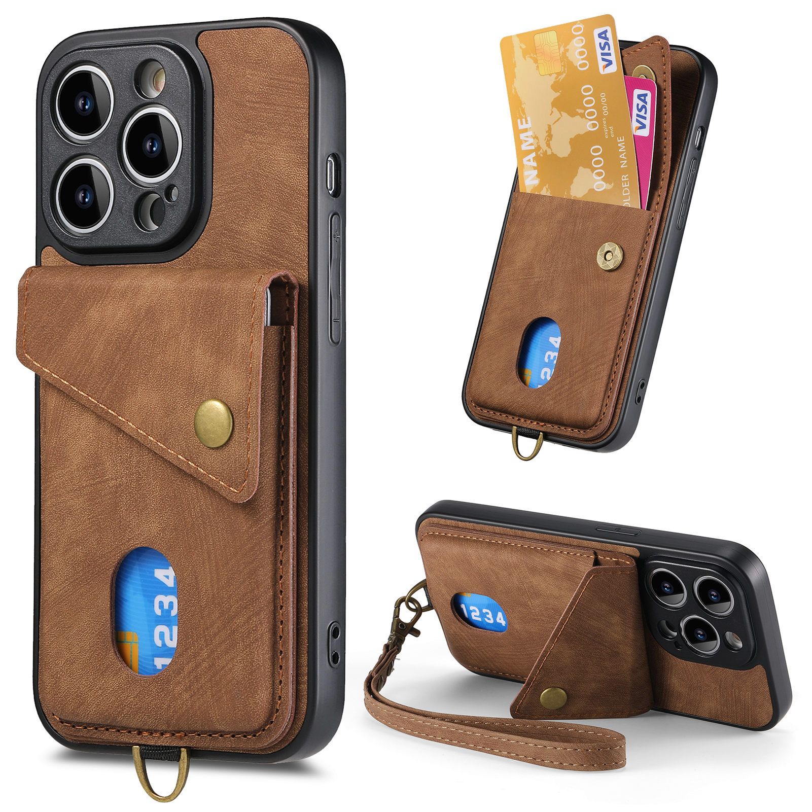 Trolsk Plånboksskal med Handrem (iPhone 15 Plus) - Svart | iPhone - iPhone 15 Plus - Skal & fodral - Plånboksfodral | AlltMobil