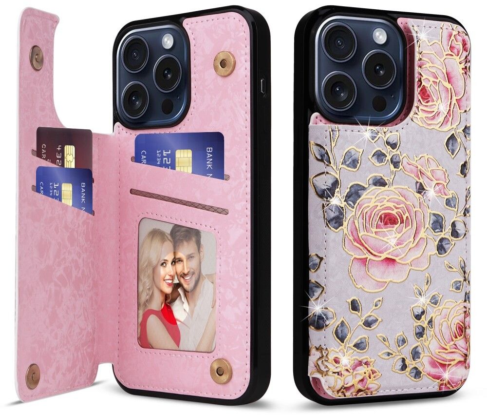 Trolsk Plånboksskal med Rosor (iPhone 15 Pro) | iPhone - iPhone 15 Pro - Barntillbehör - Skal & fodral | AlltMobil