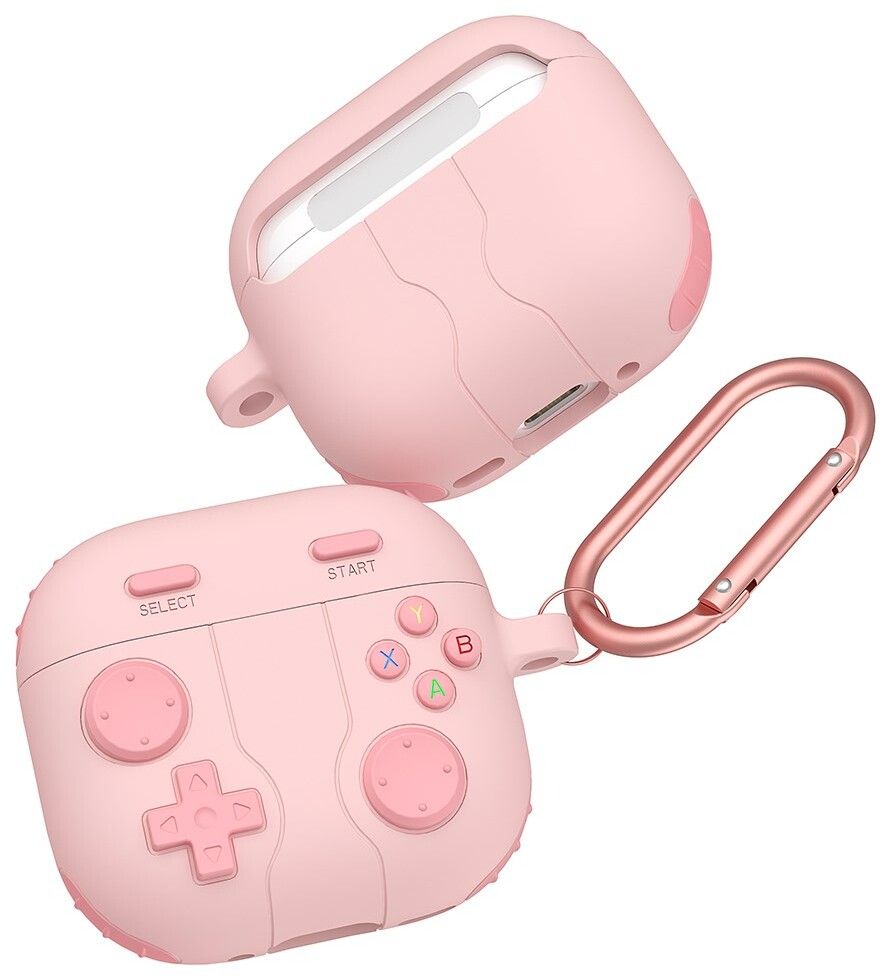 Trolsk Retro Gamepad Case (AirPods 4) - Rosa | AirPods - AirPods 4 - Fodral - Silikon - TPU | AlltMobil