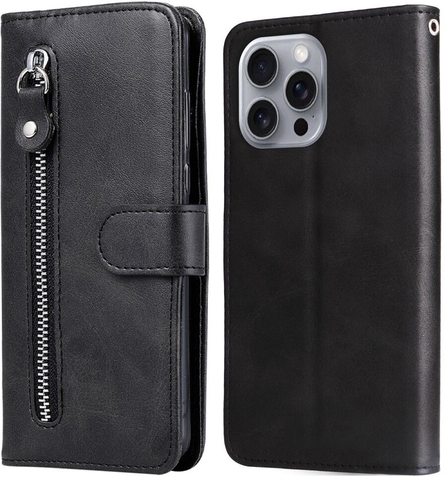 Trolsk Zipper Wallet (iPhone 16 Pro Max) - Svart | iPhone - iPhone 16 Pro Max - Skal & fodral - Läderfodral | AlltMobil