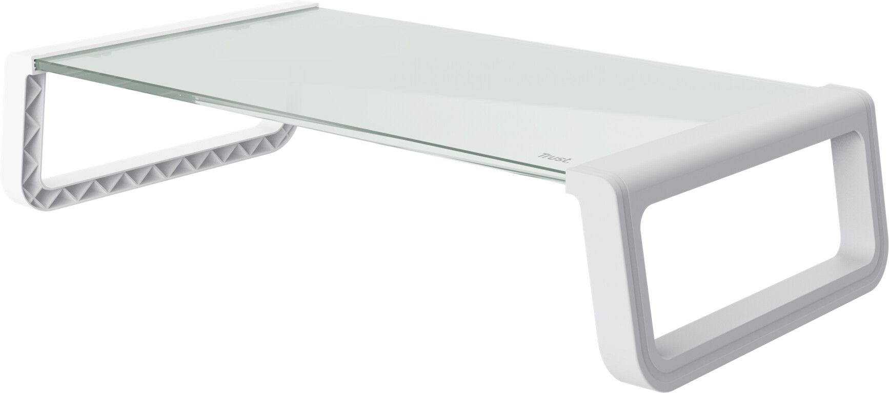 Trust Monta Glass Monitor Stand - Vit | Tillbehör - Hemmakontor - Ergonomi - Skärmställ | AlltMobil