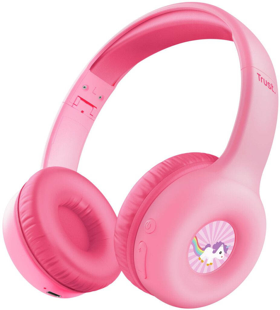 Trust Nouna Wireless Kids Headphones - Svart/gul | Tillbehör - Barntillbehör - Barnhörlurar | AlltMobil