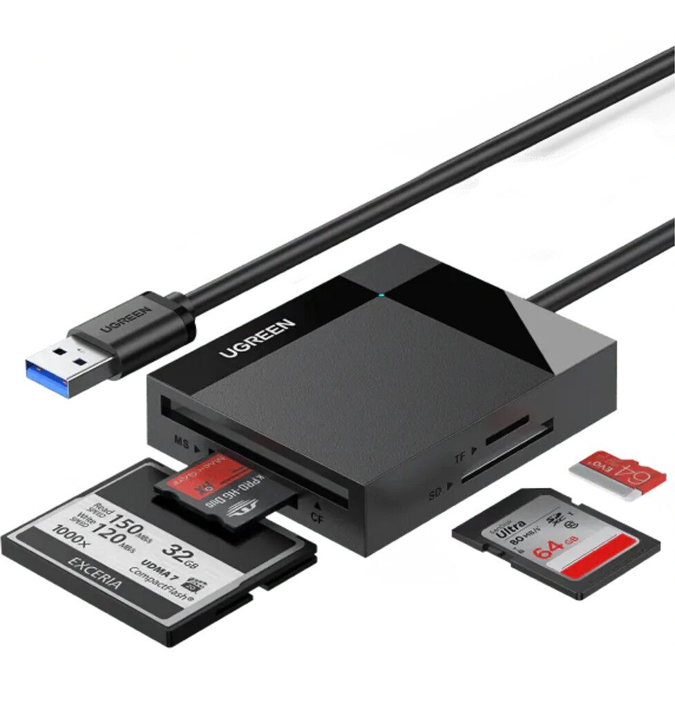 Ugreen SD/MicroSD Memory Card Reader | Mac - Generella Mac-tillbehör - Lagring - Minneskortläsare | AlltMobil