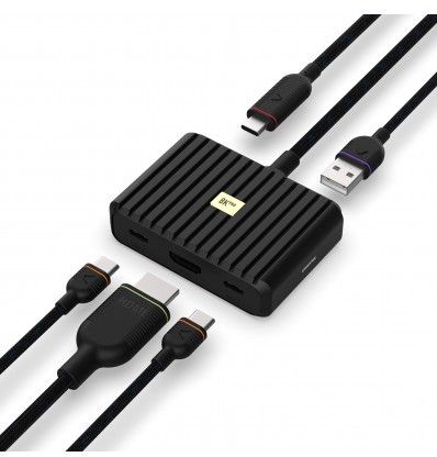 Unisynk 5-portars USB-C Hubb 8KPRO 100W - Svart