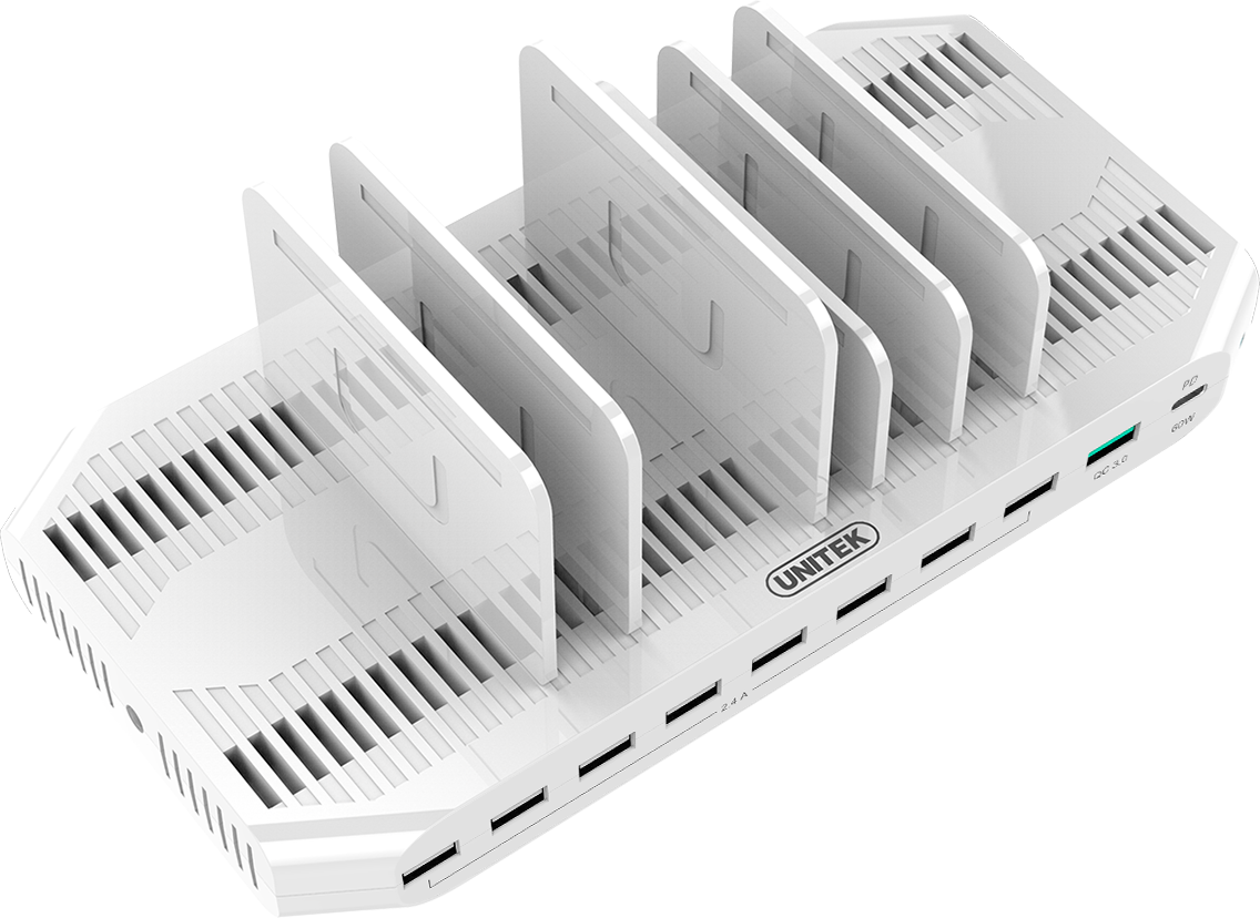 Unitek USB-laddstation 9x USB-A & 1x USB-C