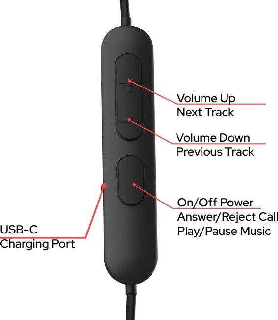 Verbatim TruSound Pro Neckband Earbuds - Svart | iPhone - Generella tillbehör - Bluetooth - Trådlösa hörlurar - In-ear | AlltMobil