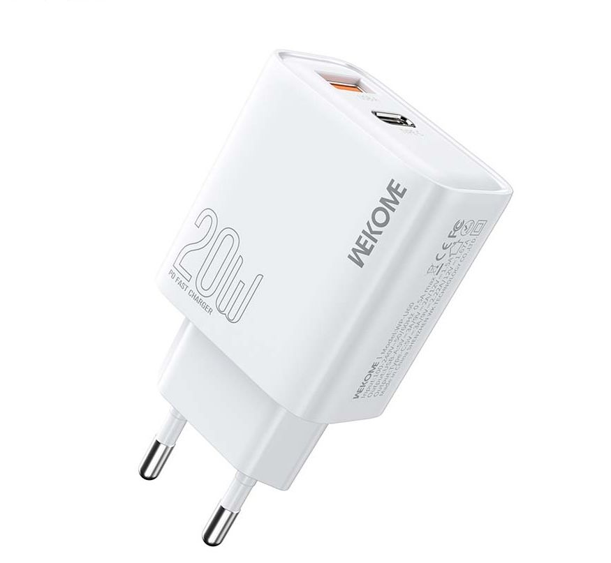 Wekome Väggladdare 20W USB-C och USB-A PD