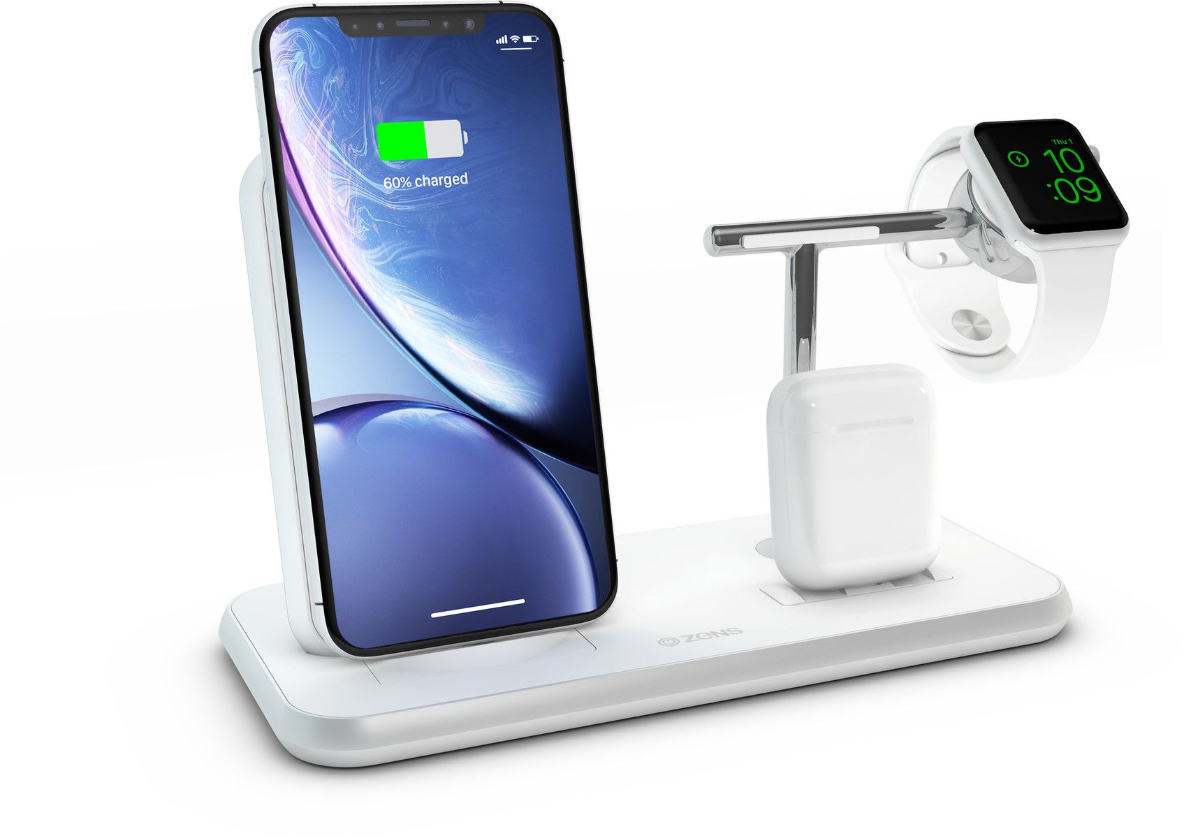 Zens Stand + Dock + Watch Wireless Charger Zens Stand + Dock + Watch Wireless Charger